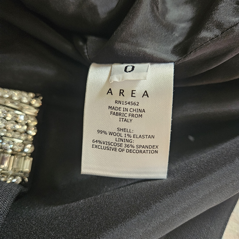 AREA NYC Black Deco Bow Slit Miniskirt NWOT - Picture 3 of 3